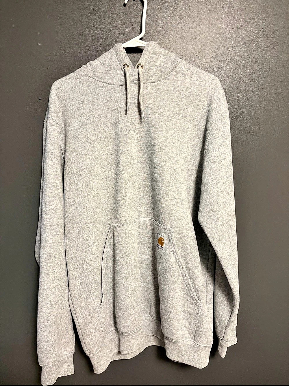 Carhartt Loose Fit Midweight Logo Sleeve Graphic Hooded Sweatshirt Hoodie Gray